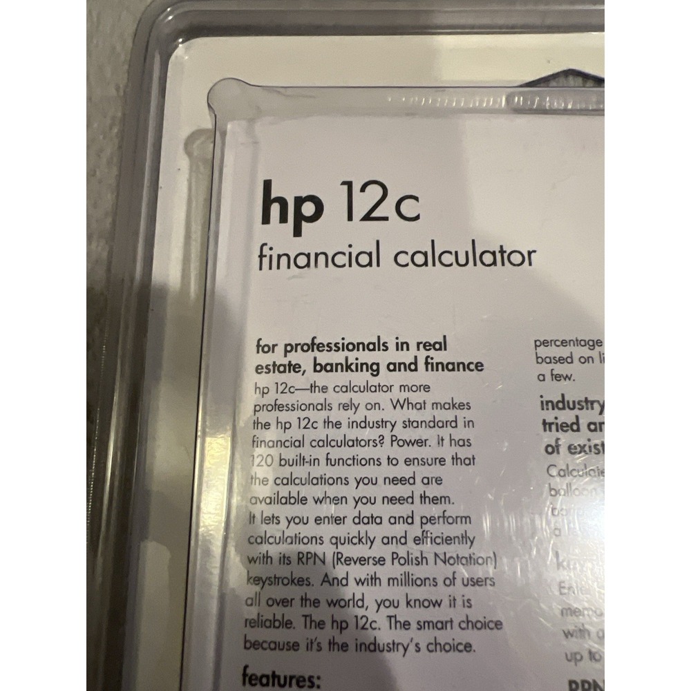 Hewlett Packard HP 12C Financial Calculator Real Estate Finance Vintage - Picture 3 of 9